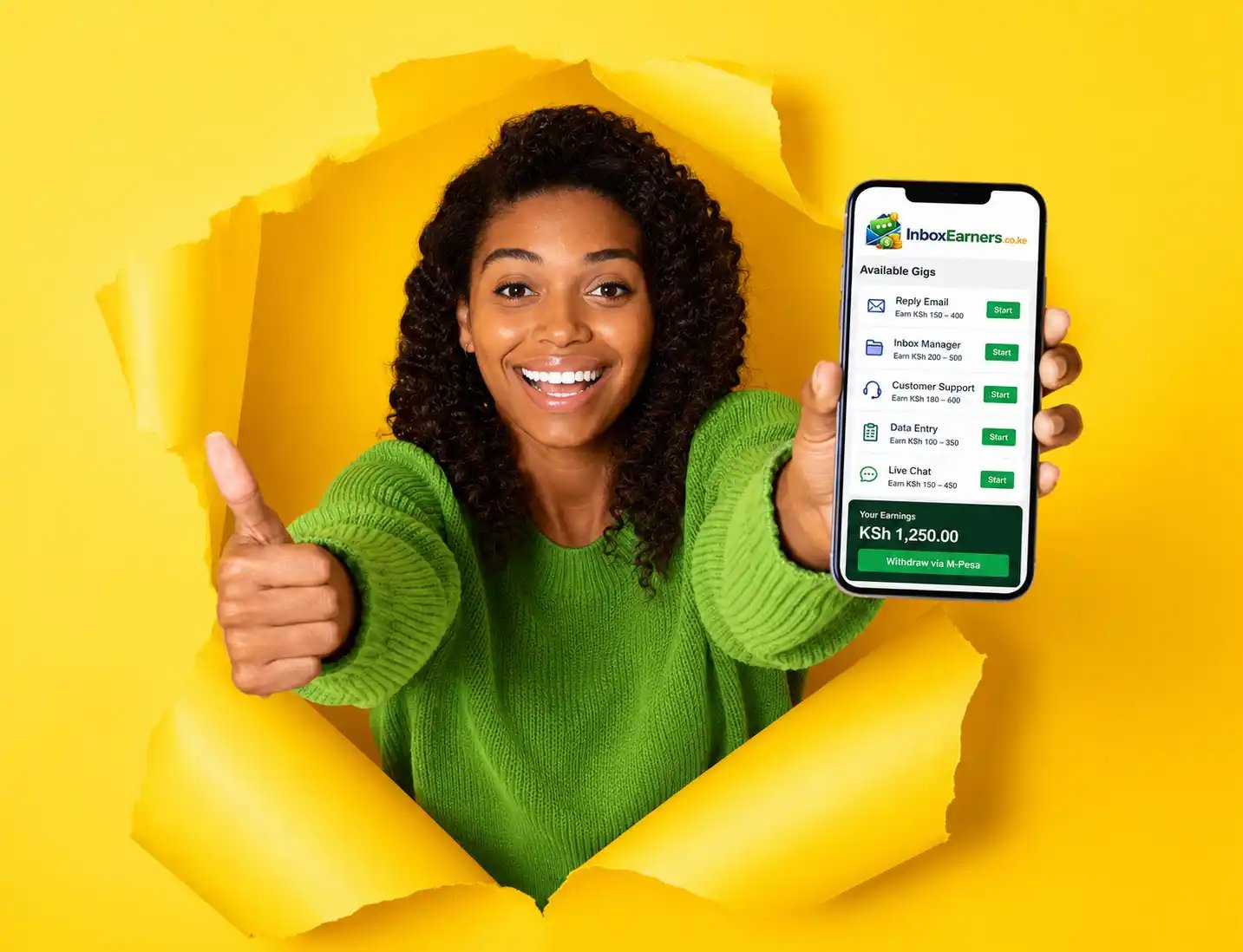 Kenyan earner using InboxEarners app